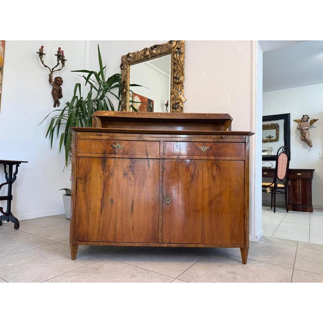 Wood Biedermeier Sideboard in Walnut Veneer, 1900 For Sale - Image 7 of 17