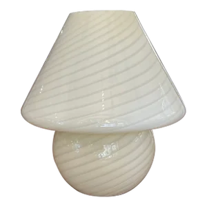 Mid 20th Century Vetri Murano Swirled Art Glass Mushroom Lamp