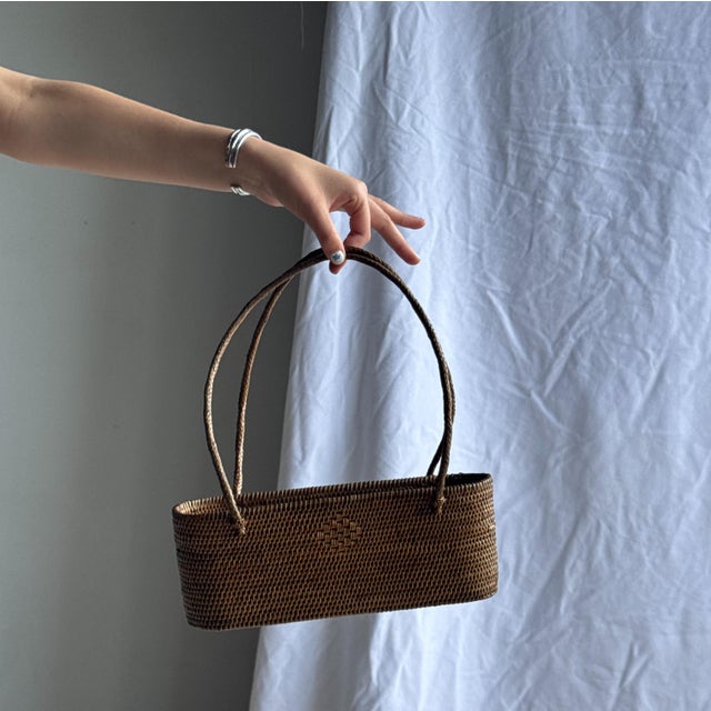 Small Oval Basket with Long Handles For Sale - Image 14 of 18
