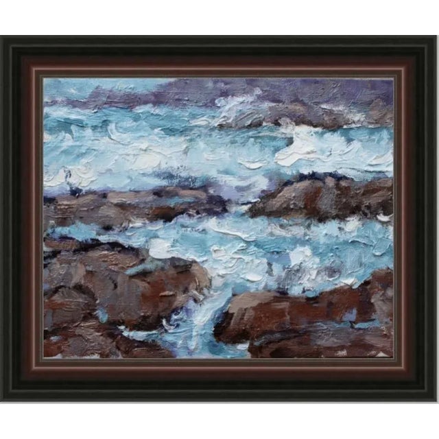 Pacific Coast Rocks - Expressionist Seascape Oil Painting For Sale In Reno/Lake Tahoe - Image 6 of 8
