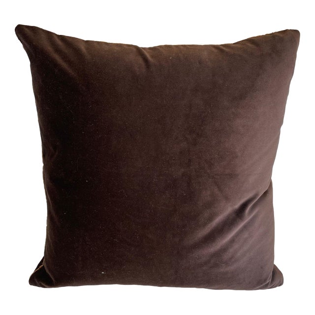 Brown Velvet Throw Pillow Cover For Sale
