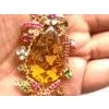 Bochic "Orient" Vintage Amber, Ruby & Emerald Brooch Set In 18K Gold & Silver For Sale - Image 16 of 18