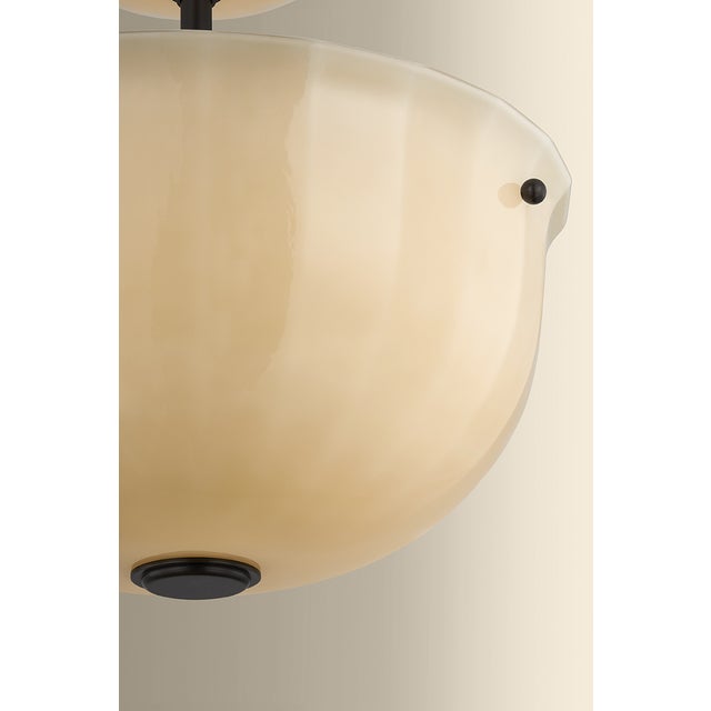Hudson Valley Lighting Hudson Valley Lighting Nevins 14 in. 1 Light Semi Flush in Distressed Bronze Finish For Sale - Image 4 of 7