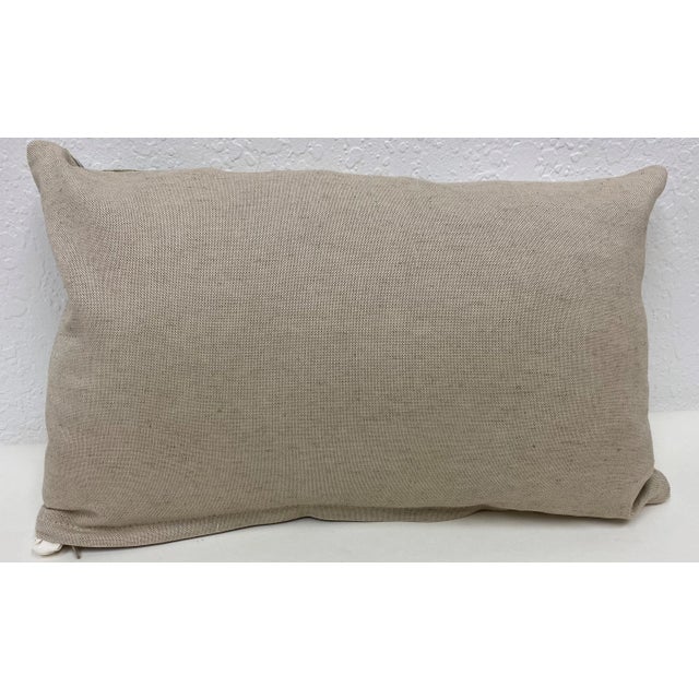 Small Bolster Pillow Decorated With a Rustic Water Color-Look Landscape Featuring Roaming Bison & Towering Trees - Made in Uk. For Sale - Image 9 of 11