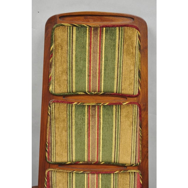 Mid 20th Century Vintage Mid Century Modern Walnut Panel Back Sculptural Lounge Arm Chairs - Pair For Sale - Image 5 of 16