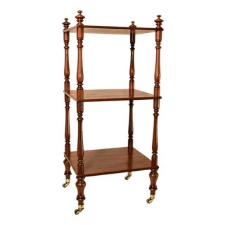 19th Century English Mahogany Shelf With Hand-Turned Elements For Sale