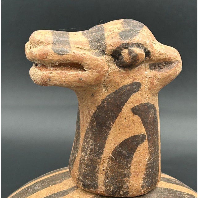 Antique West African Zoomorphic Terracotta Lidded Vessel Giraffe Antelope Niger River Valley Tribal Art For Sale - Image 4 of 10