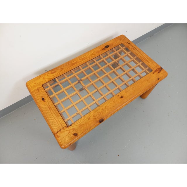 Vintage Coffee Table in Pine and Glass, 1960s For Sale - Image 13 of 15