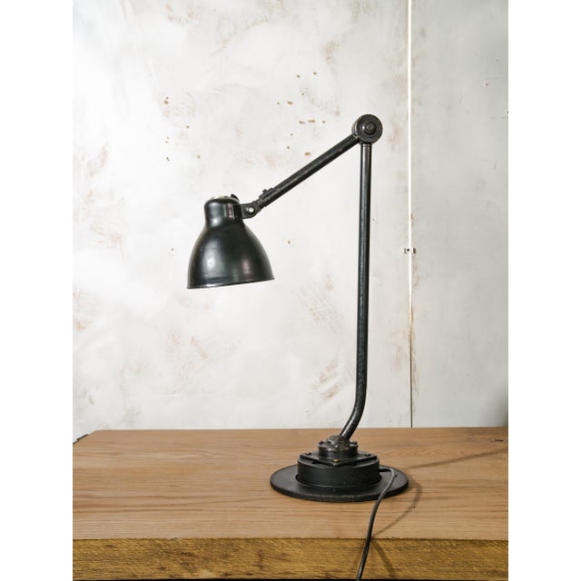 Industrial Two-Arm Machine Lamp on Brake Disc Base from Philips, Netherlands, 1940s For Sale - Image 15 of 16