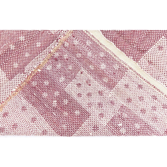 Wine Modern Moroccan Style Geometric Flat Weave Wool Rug by Doris Leslie Blau For Sale - Image 8 of 8