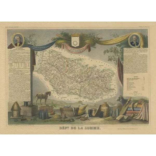 Antique Hand-Colored Map of Somme, France For Sale - Image 3 of 6