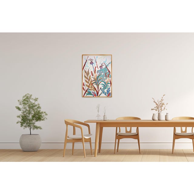 2025, Tropical Garden, Illustration Style Still Life on Watercolor Paper, Acrylic Paint on Watercolor Paper by Romina Milano For Sale - Image 4 of 14