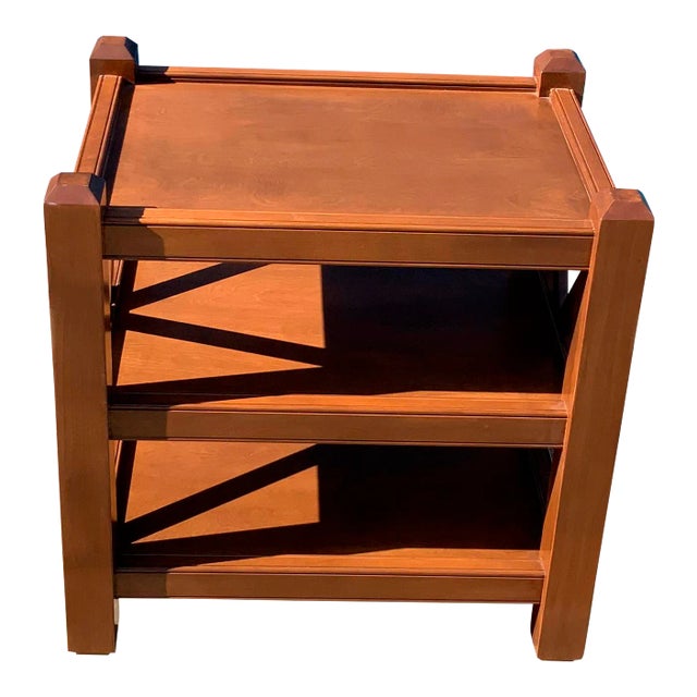 1990s Modern End Table with Walnut Finish For Sale