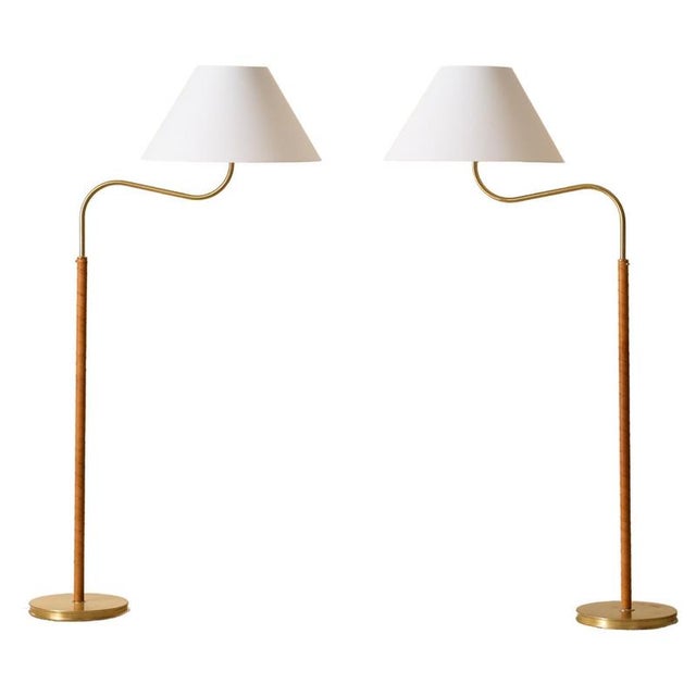 Large Camel Floor Lamps by Josef Frank for Svenskt Tenn, 1960s, Set of 2 For Sale - Image 9 of 9