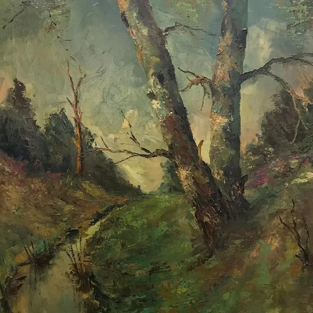 Mid-Century Framed Oil Painting on Canvas For Sale - Image 10 of 11