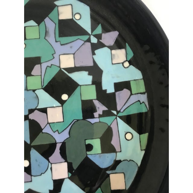 Mid-Century Modern 1977 Studio Pottery Plate Signed Jeniye For Sale - Image 3 of 8