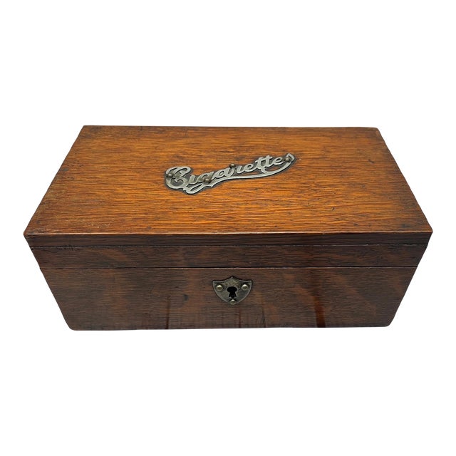 Antique Edwardian Era Oak Cigarette Box Chairish