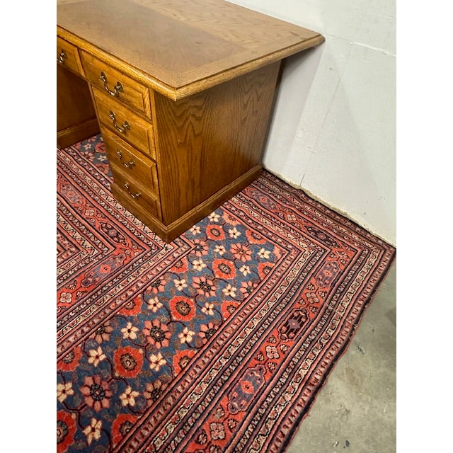 Wood 1990s Vintage Oak Desk Flat Top For Sale - Image 7 of 9