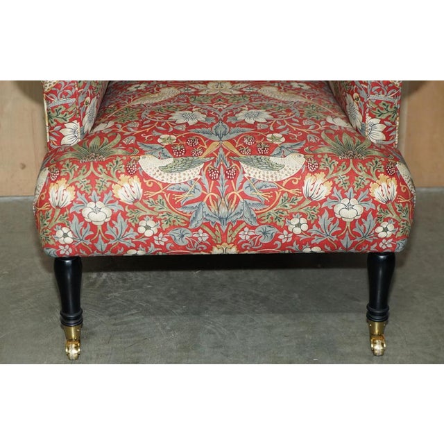 Modern Strawberry Thief Fabric Library Lounge Chair from William Morris For Sale - Image 13 of 18
