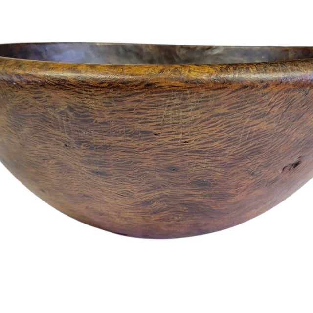 Wood Circa 1800s Spain Rustic Handcrafted Burlwood Fruit Bowl For Sale - Image 7 of 14