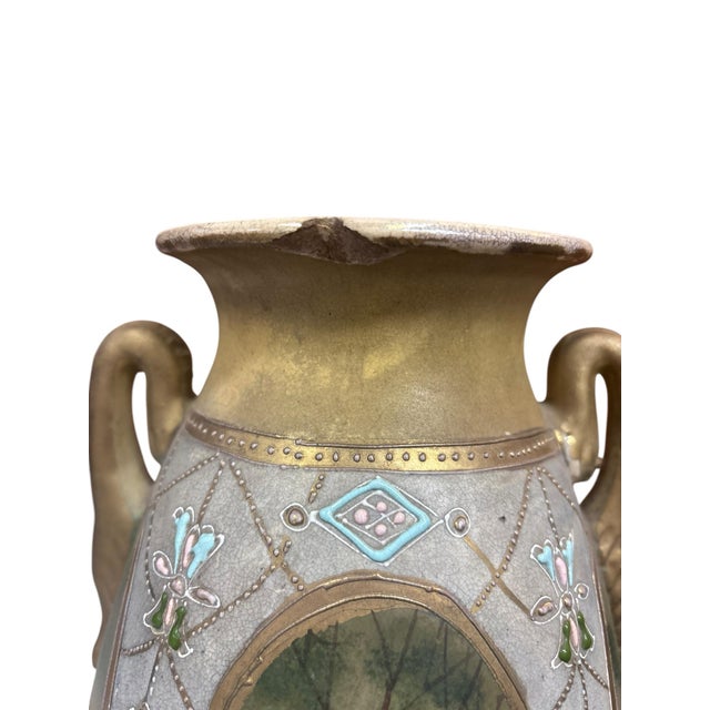 Nippon Morriage Hand-Painted Vases, a Pair For Sale - Image 12 of 12