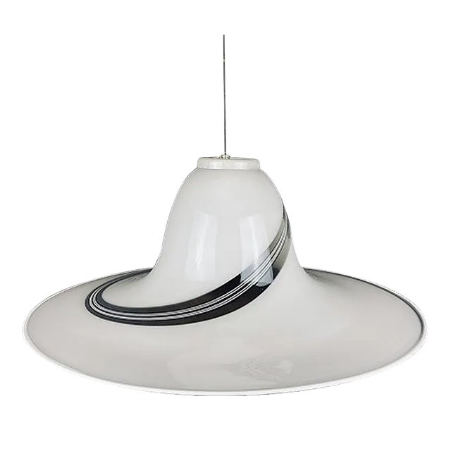 Vintage Murano Glass Swirl Pendant Lamp, Italy, 1970s For Sale
