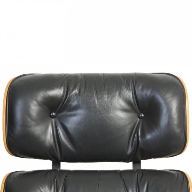 Set of Lounge Chair and Ottoman in Black Leather by Charles and Ray Eames, 1990s For Sale - Image 13 of 18