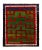 1950s Vintage Tulu Rug, Blue Border With Green and Red Geometric Pattern For Sale In New York - Image 6 of 6