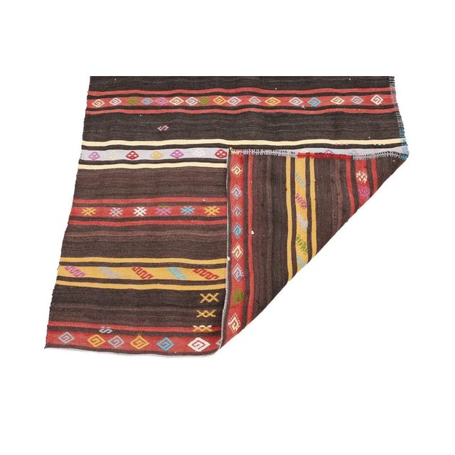 Mid 20th Century Mid 20th Century Striped Vintage Kilim Runner For Sale - Image 5 of 7