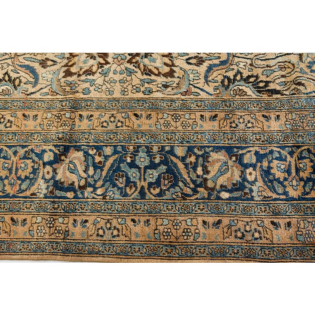 Fine Antique Persian Meshad Handmade Wool Carpet For Sale In New York - Image 6 of 8