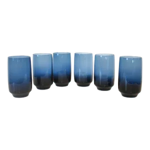 Swedish Blue Medium Drink Glasses by Bo Borgstrom for Denby Milnor