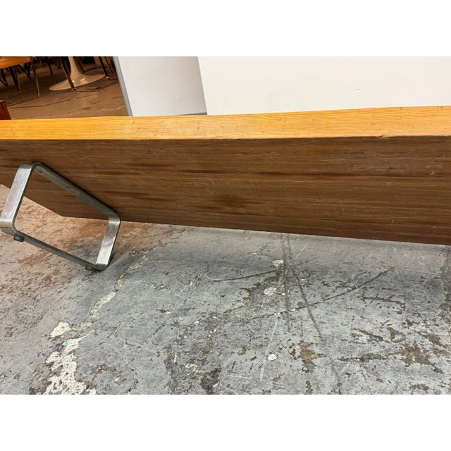 French Low Wood Table + Chrome Supports, Vintage For Sale - Image 12 of 12