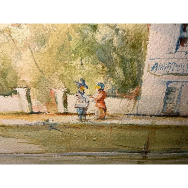 1980s Matthew M. Mack "City Dock" Annapolis Harbor Original Watercolor, Signed 1982, Framed For Sale - Image 5 of 9