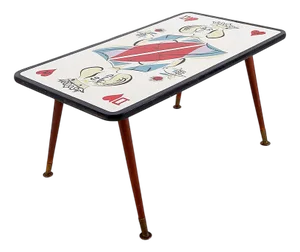 Queen of Hearts Coffee Table, 1950s