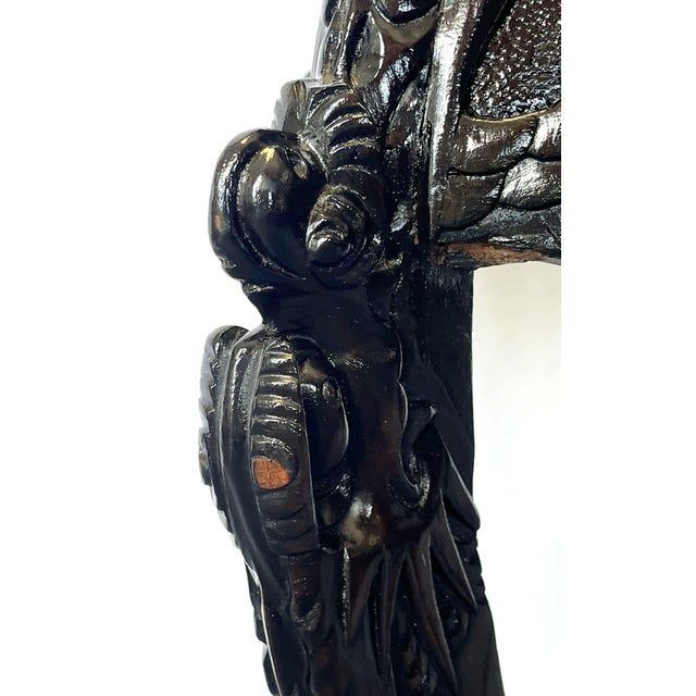 Antique Asian Carved Rosewood Jardiniere/ Plant Stand For Sale - Image 11 of 12