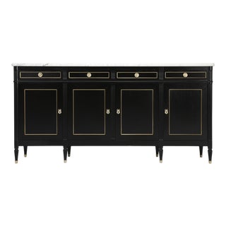 French Louis XVI Style Buffet With Marble Top For Sale