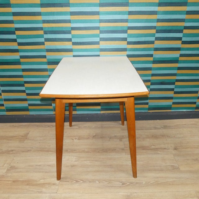 1950s Small Kitchen Table in Wood and Resopal, 1950s For Sale - Image 5 of 8
