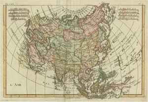 Antique Map of Asia, Showing Tradewinds, Silke Route Cities Etc, 1780
