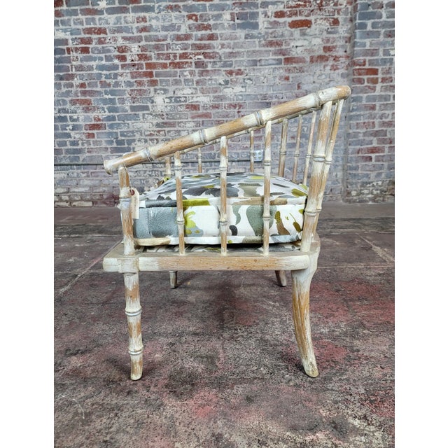American Gina Berschneider Faux Bamboo Tub Arm Chair For Sale - Image 3 of 10