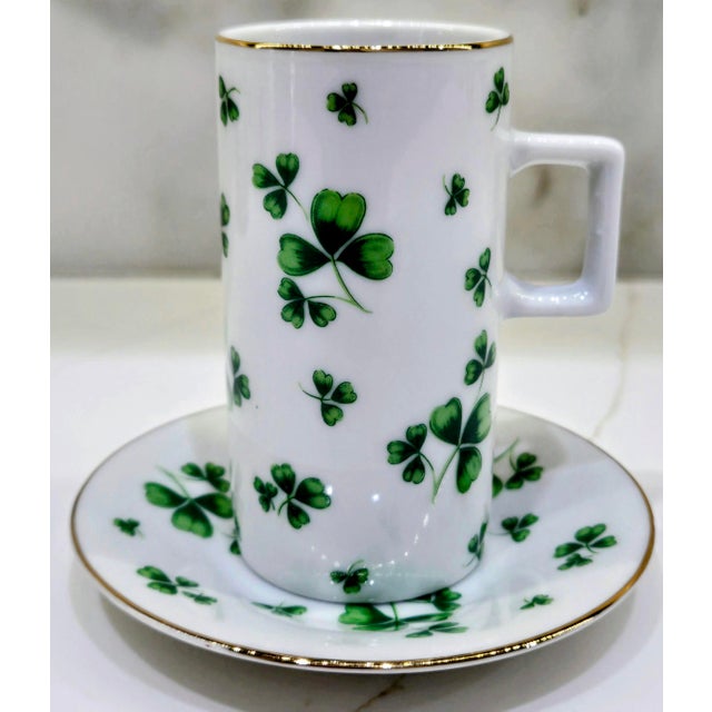 Bring Irish-inspired charm to your table with this coordinated 16-piece Neiman Marcus shamrock demitasse set, featuring...