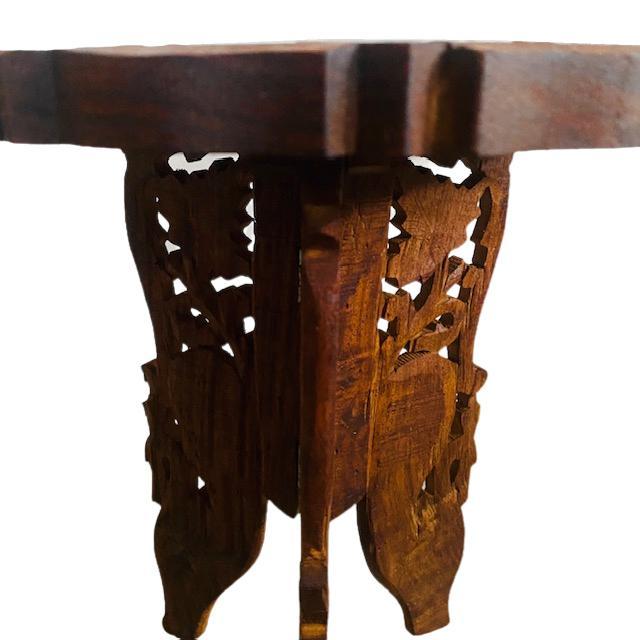 Vintage Plant Table in Carved Teak For Sale - Image 3 of 8
