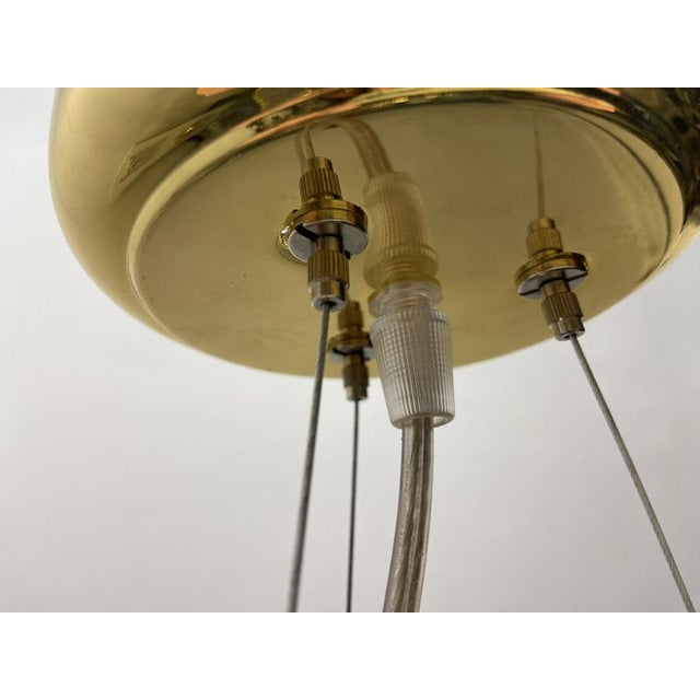 Murano Glass Rod Brass Light Pendant, 1980s For Sale - Image 10 of 12