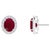 1 Carat Oval Natural Ruby and Diamond Stud Post Earrings 14 Karat White Gold For Sale - Image 15 of 18