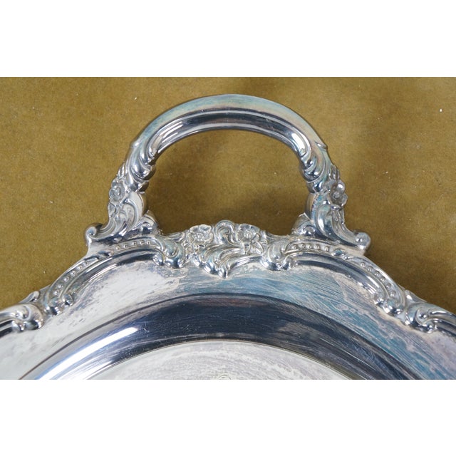 Mid 20th Century Reed & Barton Tara Hall & Wm Rogers Silverplate Handled Serving Trays Platters For Sale - Image 16 of 16