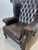 Vintage Brown Leather Wingback Armchair For Sale - Image 4 of 6