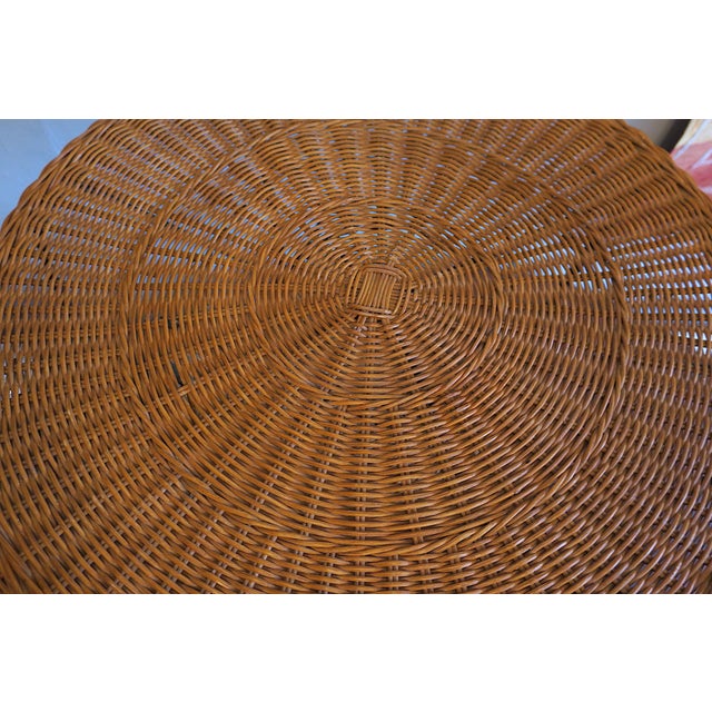 Tan Two-Level Coffee Table in Bamboo and Iron, 1960s For Sale - Image 8 of 10