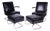 Art Deco Seating Set in Chromed Steel and Genuine Leather by Willem Hendrik Gispen for Mücke Melder, Czech, 1930s, Set of 4 For Sale