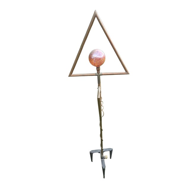 Abstract Vintage Post-Modern Abstract Copper Orb Garden Sprinkle Sculpture Modernism For Sale - Image 3 of 10