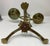19th C Brass 2 arm adjustable candleholder with 3 claw feet.