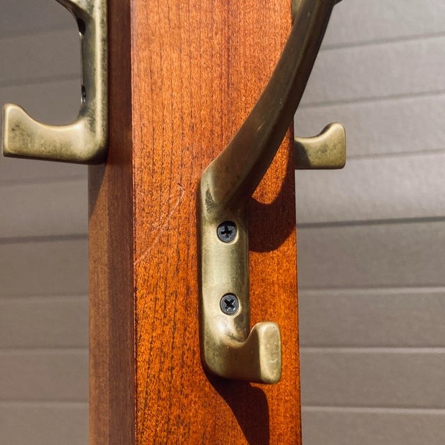 Stickley Stickley Arts & Crafts Mission Cherry Floor Standing Coat Rack Single Costumer Hall Tree For Sale - Image 4 of 12